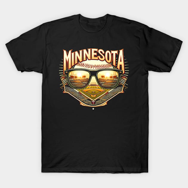 Minnesota Twins baseball diamond, sunny day vibes T-Shirt by StyleTops